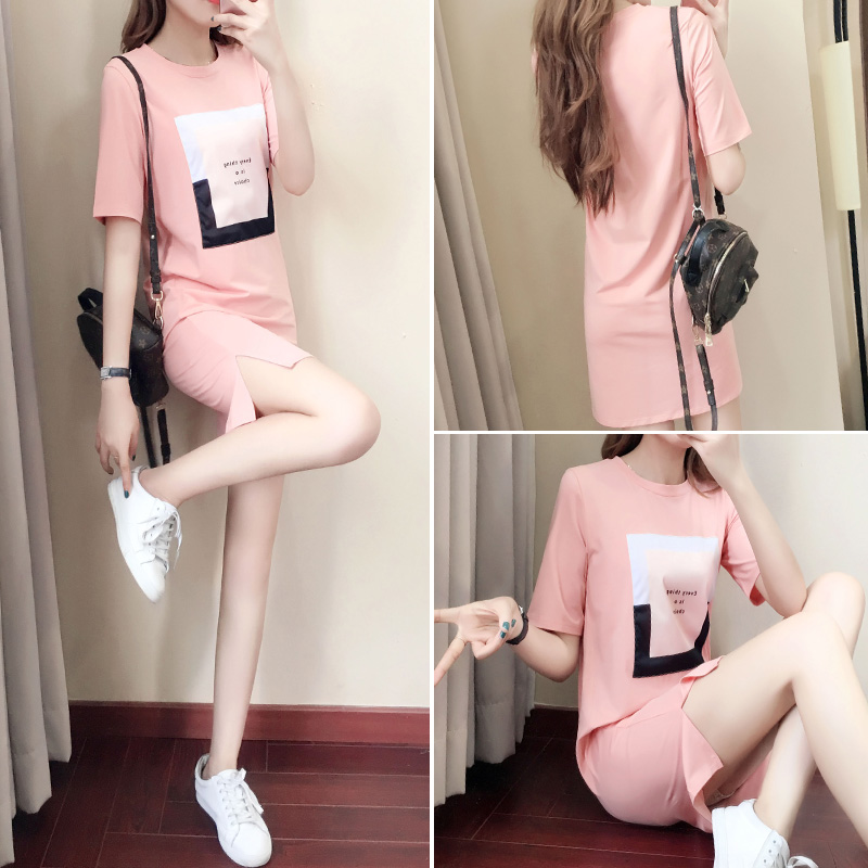 韩版印花短袖t恤连衣裙女中长款过膝2020夏季新款时尚修身显瘦裙Y在类目 女装/女士精品, T恤中 - 来自Buy2taobao.com提供专业的淘宝代购服务