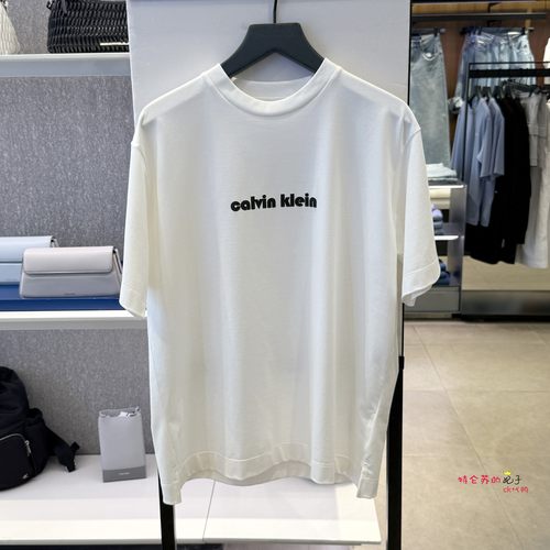 CKJeans男士宽松字母印花T恤