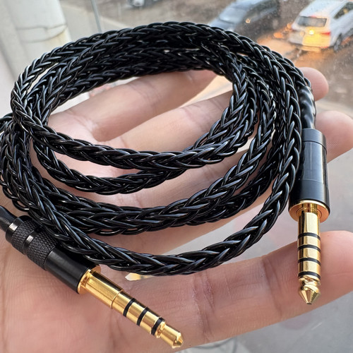 德聆格 天龙AH-MM400 MM200高品质单晶银耳机升级线4.4mm平衡线