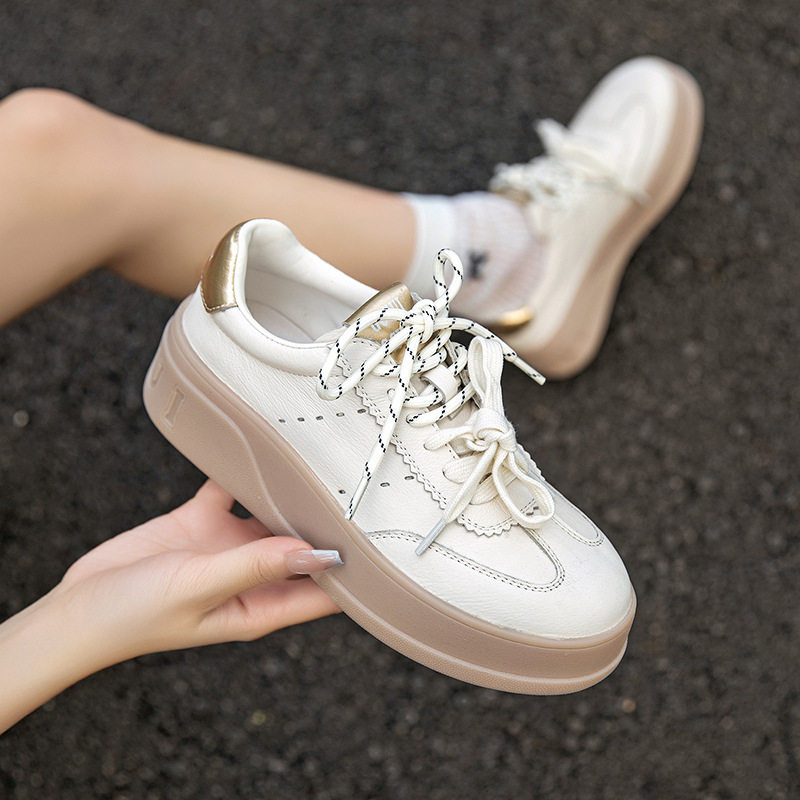 防滑厚底德训鞋女鞋2025春秋新款时尚百搭运动小白鞋轻便休闲板鞋