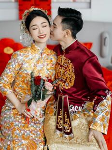 褂皇后龙凤褂出租手工中式结婚新娘龙凤裙褂礼服秀禾婚服嫁衣租赁