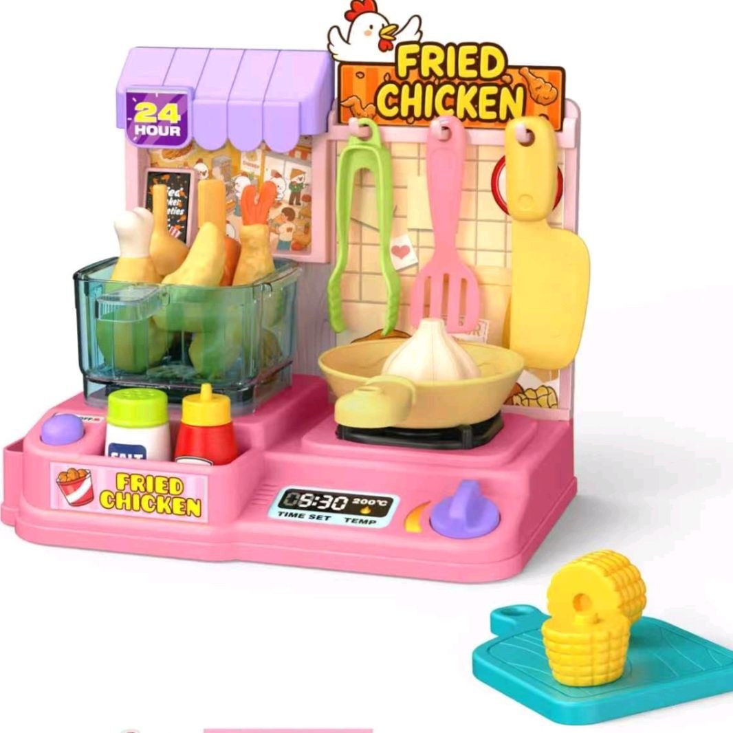小演员炸鸡店宝宝厨房燃气炉灶幼园男女孩过家家儿童玩具礼物全套