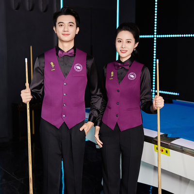 龙丽儿酒吧KTV服务员工作服定制高端马甲衬衫台球俱乐部工装秋冬