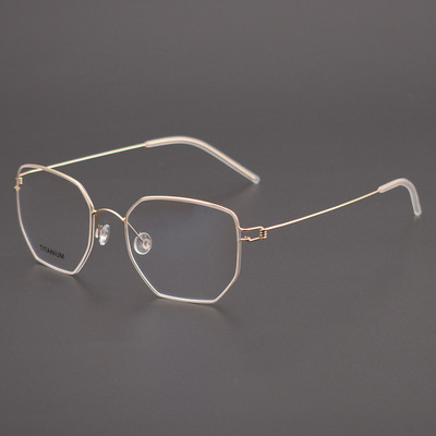 林德LIND伯格BERG同款esben不规则形状多边形防蓝光近视眼镜框架