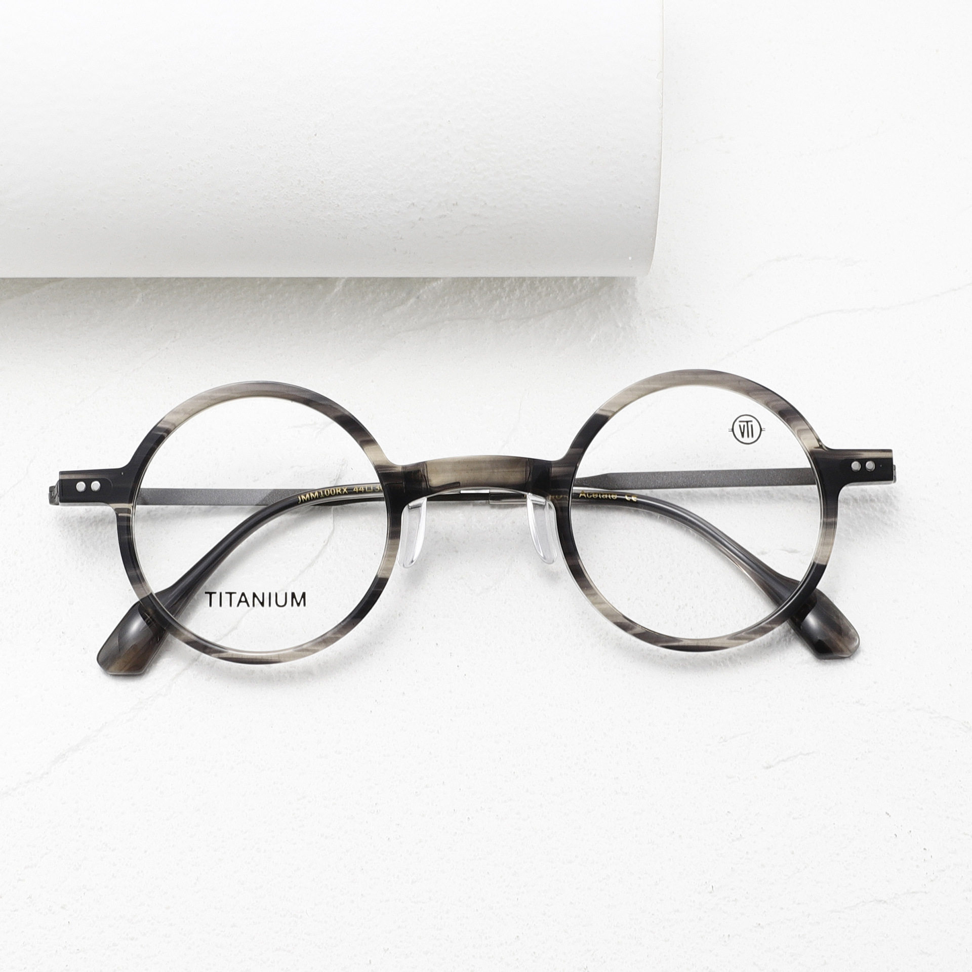 JACQUES同款JMM眼镜框架100RX复古圆形条纹板材Marie男女近视Mage