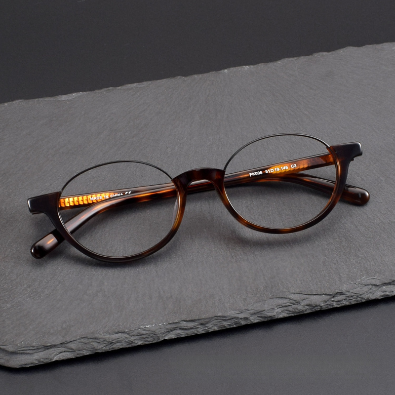 FAKE同款个性下边半框眼镜框架ME板材厚度时尚潮流男女近视FK006