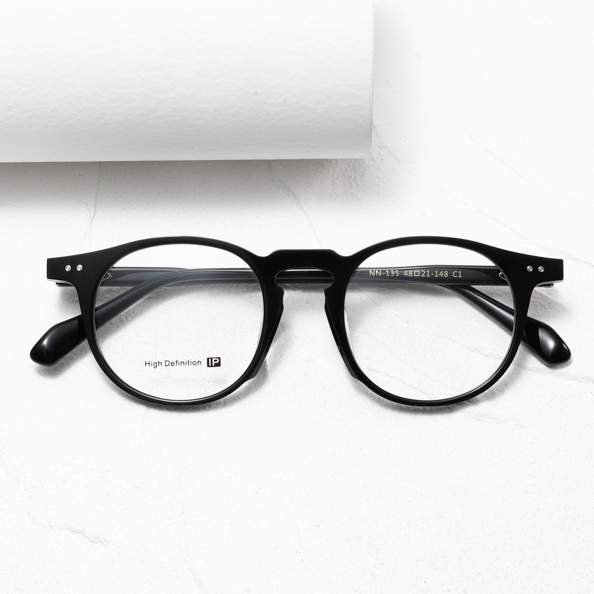 NN135高档加硬板材眼镜框高度数圆框弹力腿男女圆形近视超轻镜架