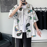 2021男女BF街头复古港风个性印花衬衫XZ229-1C8805P40，男装衬衫，星座301A-2