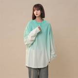 华夫格拼接卫衣宽松大码渐变中性风外套XZ229-1WY006P60控85，男装卫衣，星座229-1