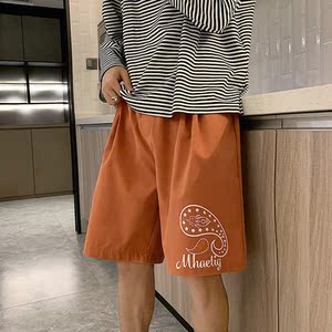 2021夏季港风男个性印花透气百搭宽松直筒短裤XZ229-1K03P25