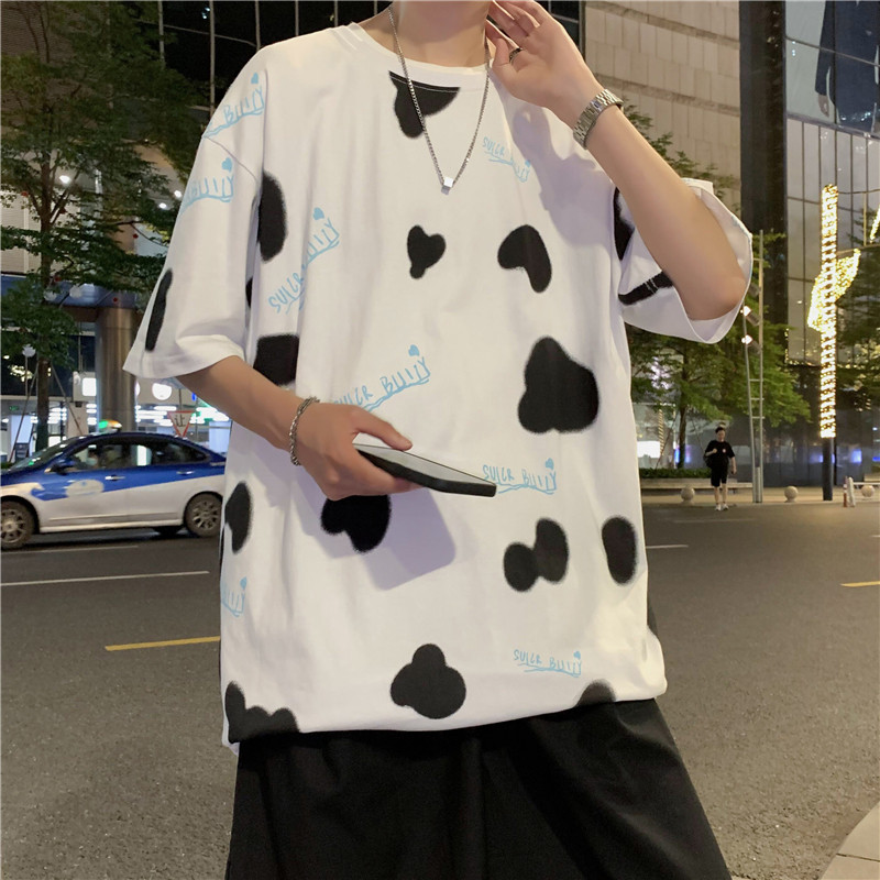2021港风宽松大码个性印花t恤百搭潮流时尚XZ229-1T30P35,男装T恤,星座301A-2