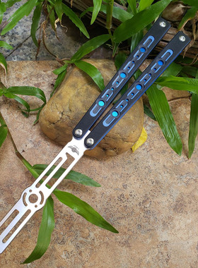 Theone 精调原始点蝴蝶刀鹦鹉螺非无疆未开刃G10柄练习训练刀甩刀