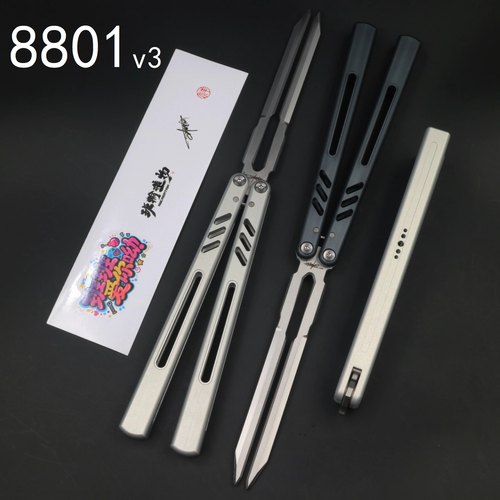 班输8801V3音叉折叠刀REP蝴蝶花式AB新手练习入门玩具刀未开刃