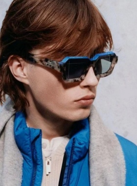 北欧风格方形粗框墨镜UV400防紫