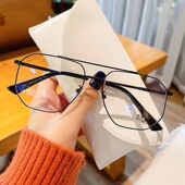 双梁大框百搭大脸显瘦近视眼镜男散光度数女防蓝光防辐射韩版 潮