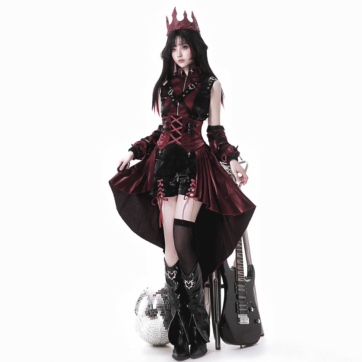 喵屋原创首席刺客洛丽塔女Lolita上衣袖套背带裙短裤套装