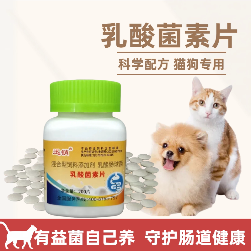 狗狗猫咪乳酸菌素片益生菌调理肠胃肠胃宝拉稀呕吐挑食口臭促消化