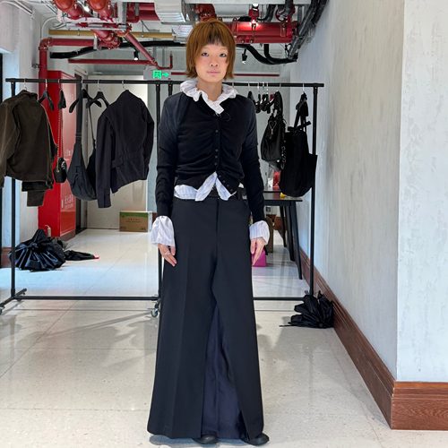 LCDC25秋新款极简高智感开叉直筒半身裙纯色西装裙 5号店韩国代购