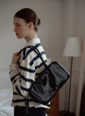 ANOETIC 25秋新款纯色皮质可拆卸卡盒包手提单肩包 5号店韩国代购