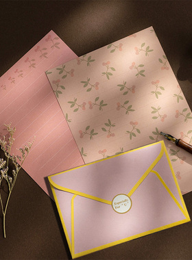 日系in学生信纸信封套装精美情人节送女友礼物留言信笺纸手写情书