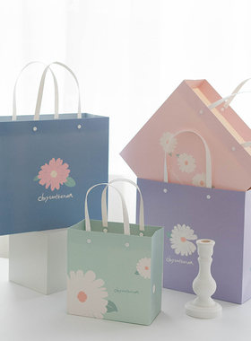 ins花花礼品袋手提纸袋子文艺小清新生日回节日庆祝礼物包装袋