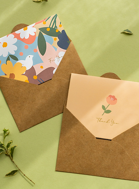 ins风简约创意小清新贺卡圣诞节告白手绘祝福生日情书信封邀请卡