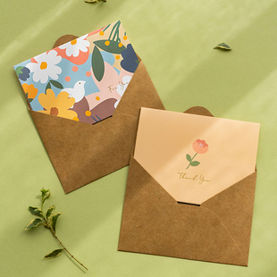 ins风简约创意小清新贺卡520告白手绘祝福生日情书信封邀请卡