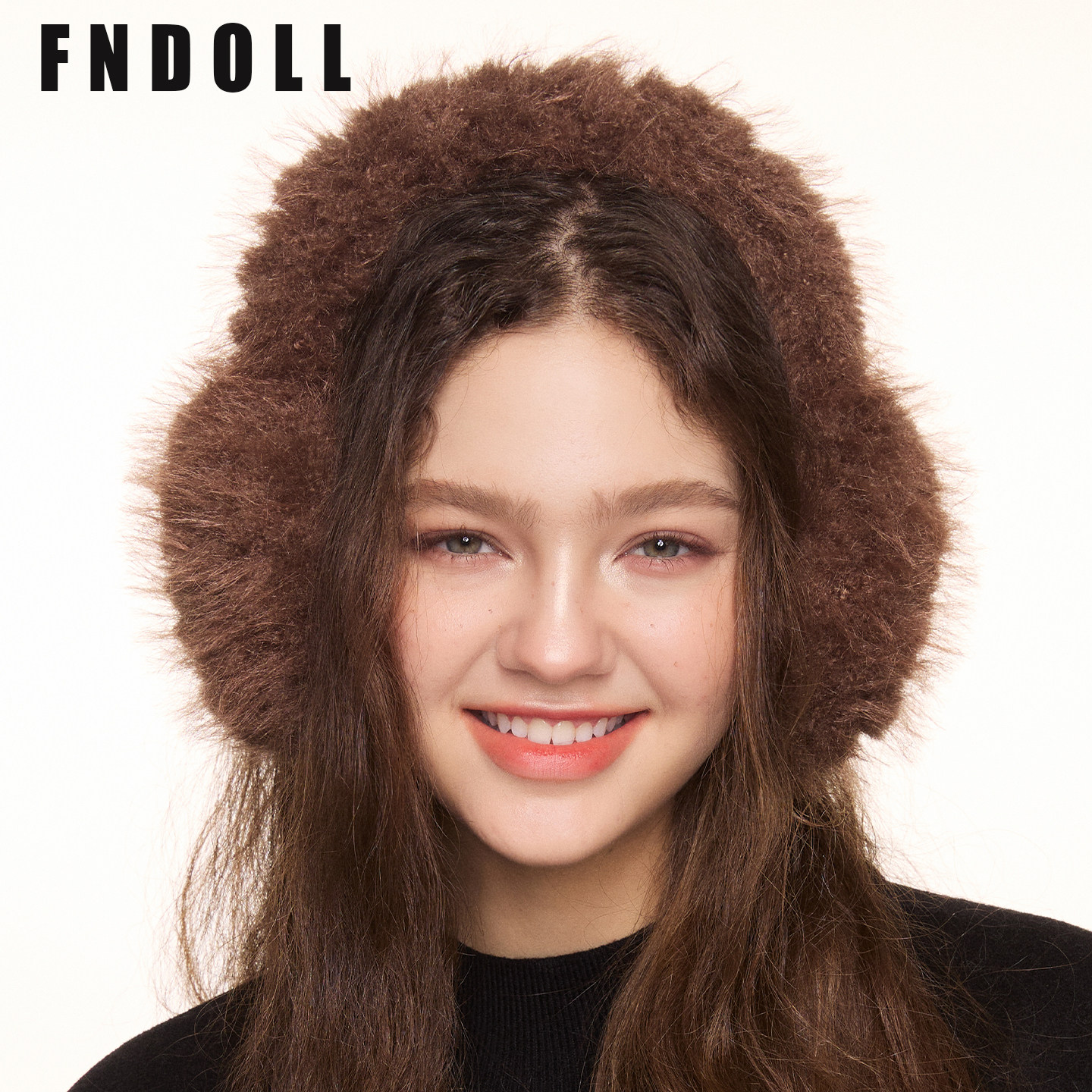 仿毛毛耳罩冬可折叠学生骑车耳捂