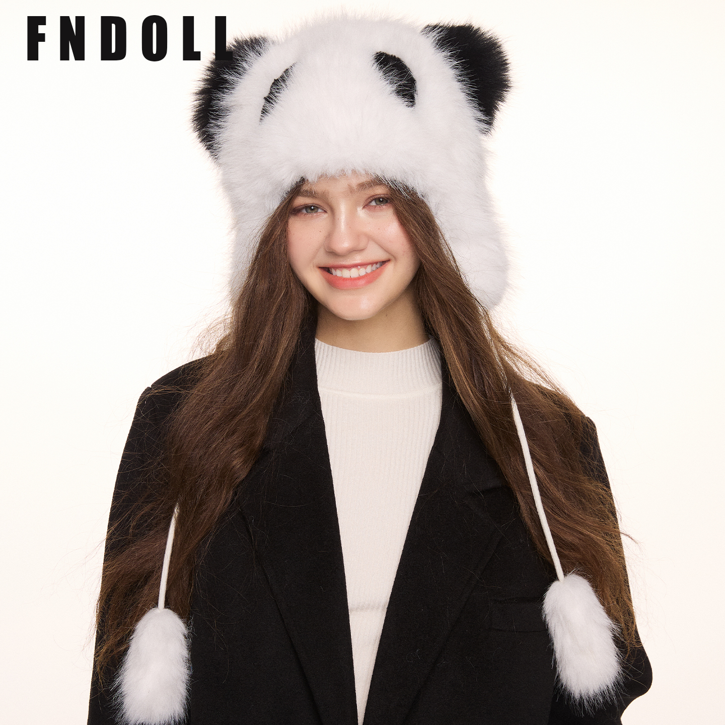 冬季可爱小熊猫护耳帽加厚保暖帽