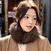 整皮双面狐狸毛围巾真毛皮草围脖女冬时尚 百搭毛绒毛毛围巾毛领子