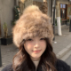 简约紫貂毛编织皮草帽子加厚保暖包头帽护耳帽双面真毛水貂毛帽子