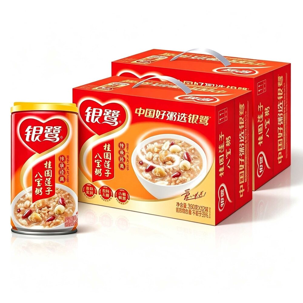 26年8月产 银鹭桂圆莲子八宝粥360g*24罐2箱装罐装早餐粥速食粥