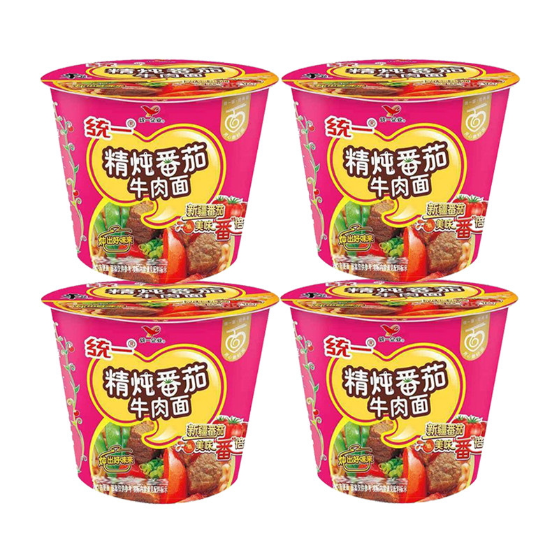 统一来一桶方便面精炖番茄牛肉面桶面速食面泡面