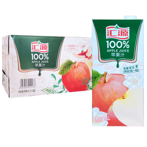 汇源果汁100%苹果汁果汁饮料1L*12盒整箱果汁
