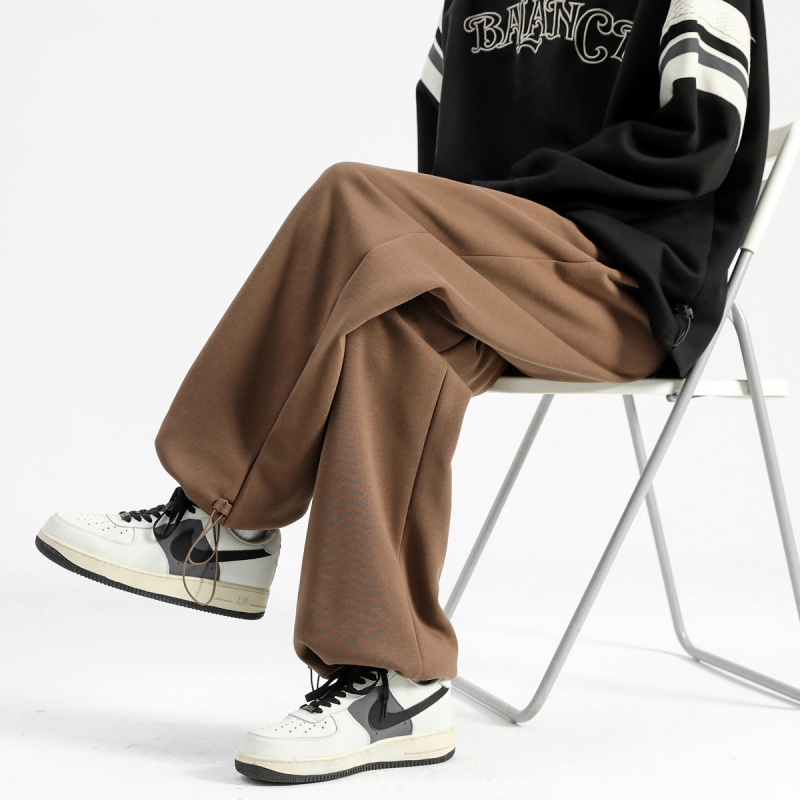 官方正品卫裤2025新款百搭阔腿裤子男秋冬季抽绳束脚裤美式港风运