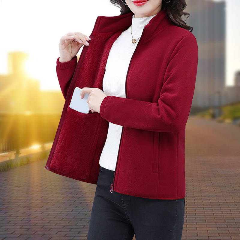 官方正品2025春秋季新款抓绒衣女士舒适休闲保暖摇粒绒宽松开衫卫