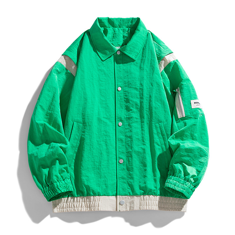 官方正品2025男新款春秋薄款大码夹克外套男士连帽防风经典简约in