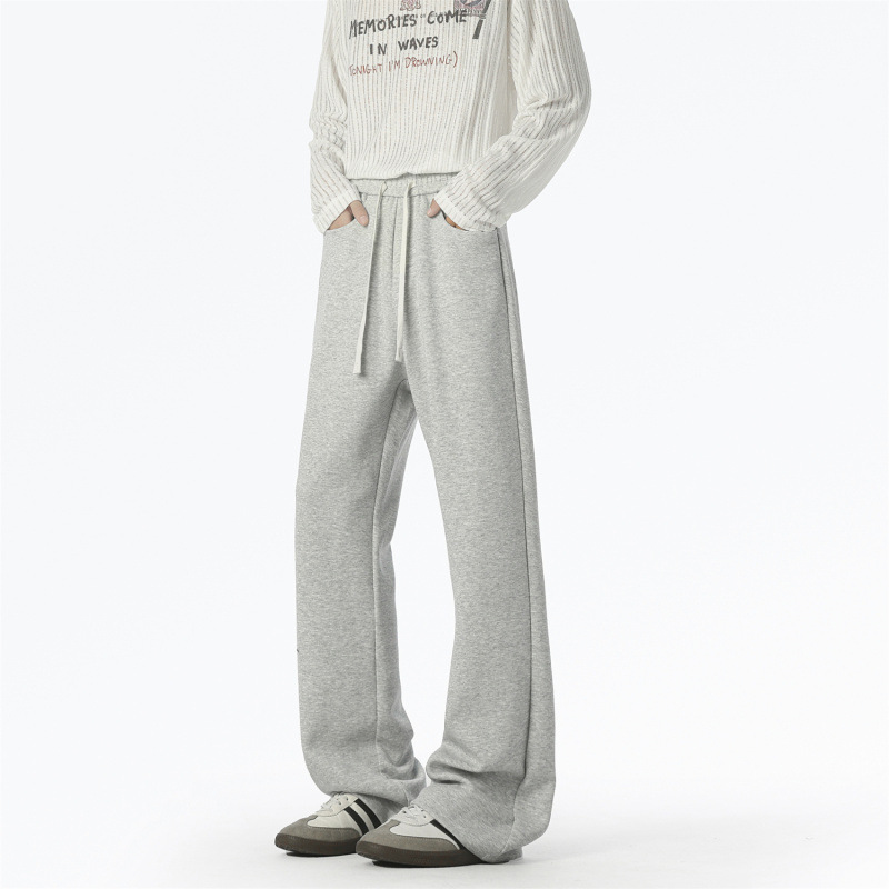 官方正品微喇卫裤2025新款秋冬季男士运动裤子港风直筒休闲裤男显