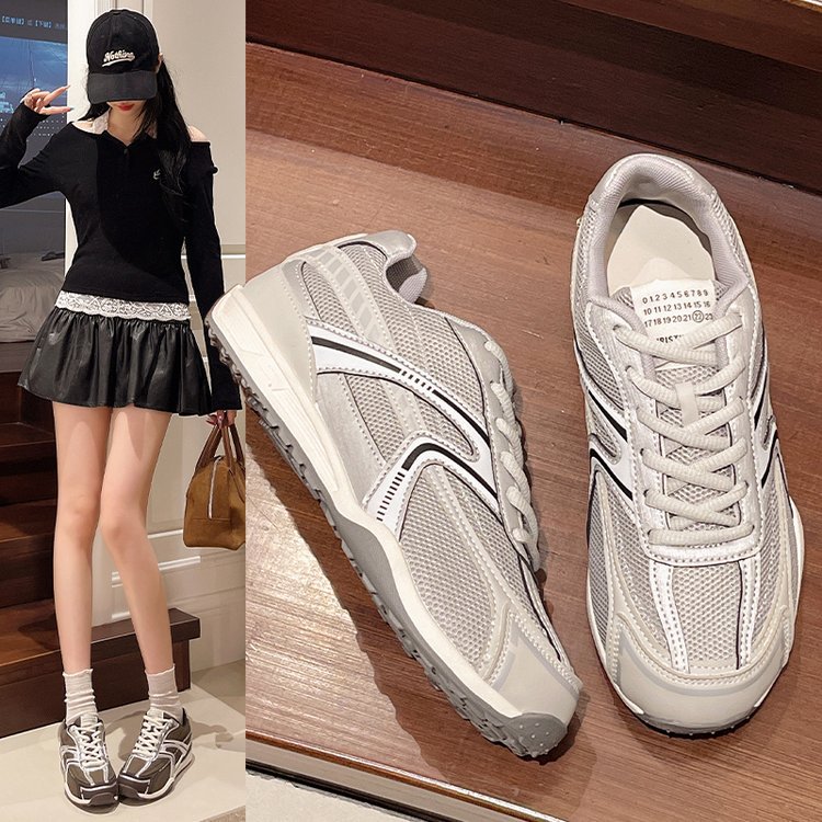 官方特卖正品2025秋季新款阿甘鞋系带透气网面休闲女鞋户外跑步鞋