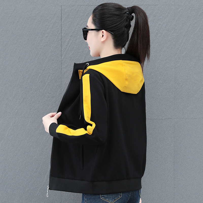 官方正品高棉抽绳连帽休闲长袖拉链开衫卫衣女2025春季新款妈妈装