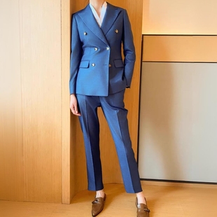 OK风通勤高定私人定制气场英伦风西装 套装 高级感职场女士西装