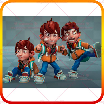 Unity3d Cartoon Kid Boy 1.0 卡通小孩男孩人物模型动画素材