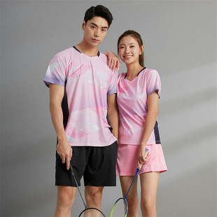 透气短袖 吸汗男女夏学生定制运动比赛T恤乒乓球服 羽毛球衣服套装
