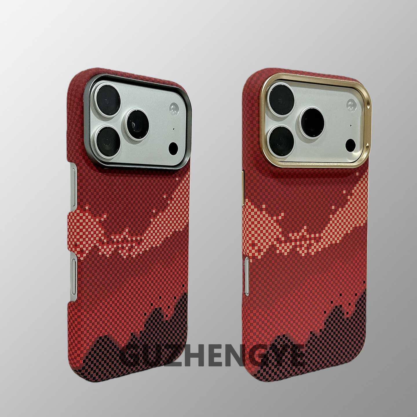 新年红苹果iphone 17pro红色16pro max凯夫拉纹手机壳15pro max磁吸magsafe全包pc细腻颗粒感14硬壳半包图片