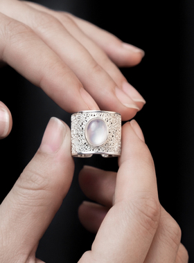 了木乱丝999纯银戒指非遗花丝