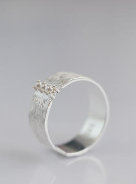 椿屿白露诗意纯银珍珠戒指