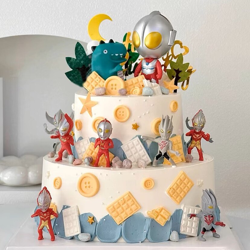 生日蛋糕模型2024新款卡通奥特曼网红蛋糕模型橱窗摆放样品水果款