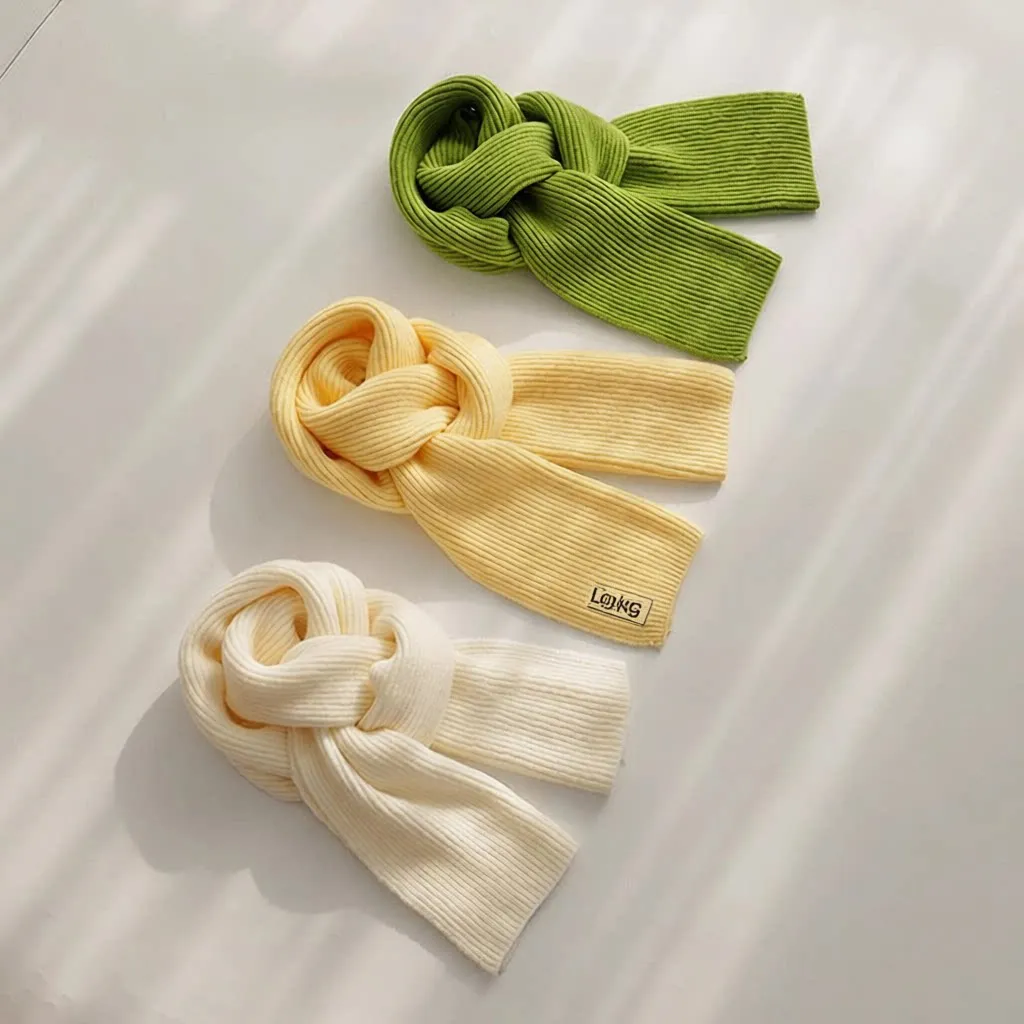 韩版简约针织围巾女生冬天高级感防寒保暖围脖男百搭纯色情侣披肩