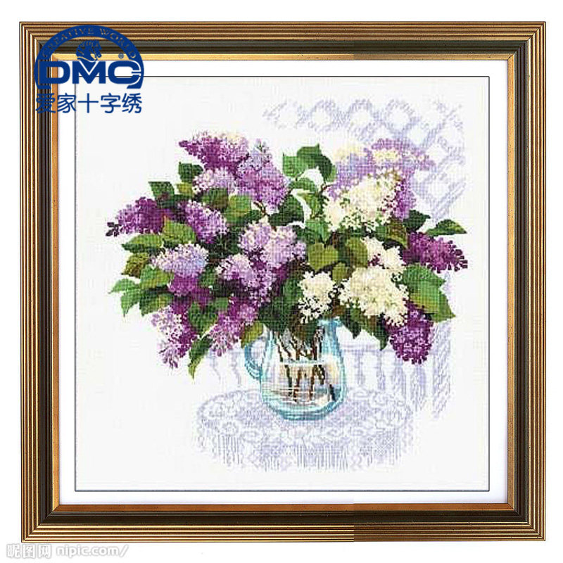 法国dmc十字绣 套件 专卖客厅杂志 满天星花束 新款精准印花