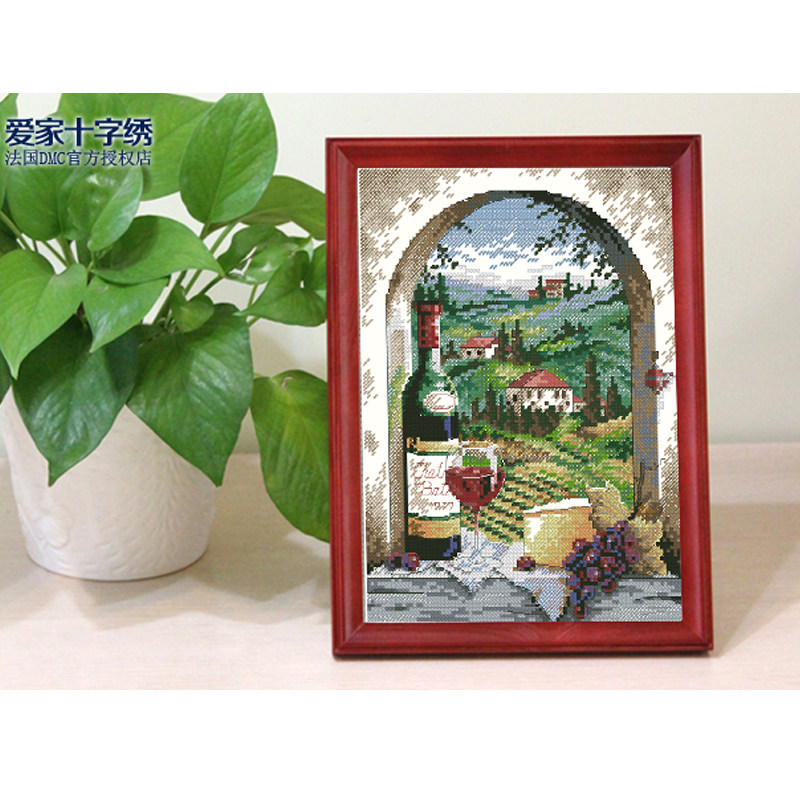 法国dmc十字绣 套件 专卖 客厅 鲜花美酒 精准印花
